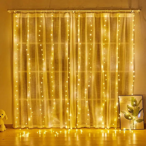 1pc USB 3x3/3*2/3*1 LED Curtain Bedroom Lights Christmas Garland Fairy