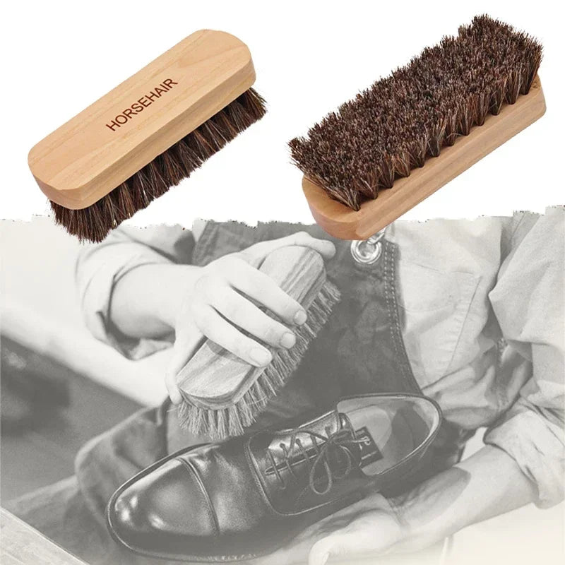 Multifunctional Genuine Horsehair Wooden Brush Car Detailing Polishing