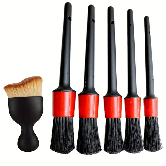 6Pcs Car Wash Care Detailing Brush Set,for cleaning wheels,