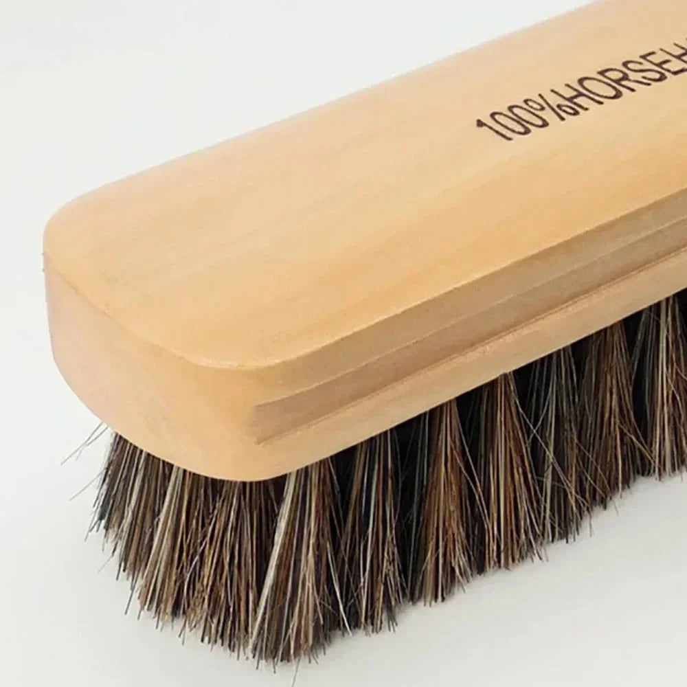 Multifunctional Genuine Horsehair Wooden Brush Car Detailing Polishing