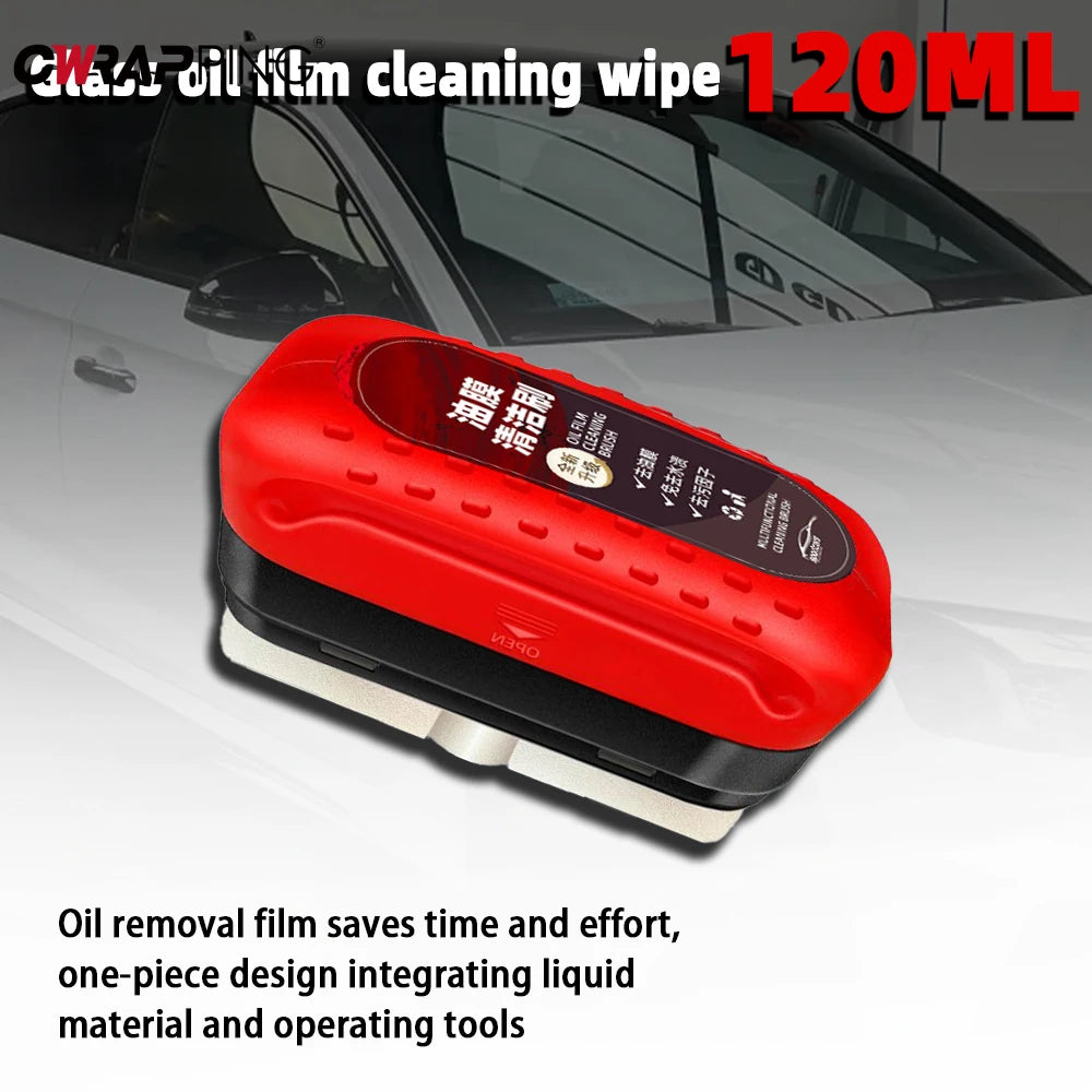 120ml Oil Film Remover Car Windshield Cleaning Brush Glass Front