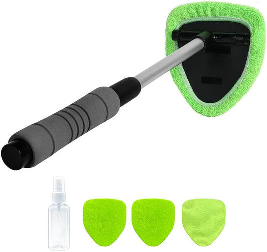 Portable Car Interior Cleaning Kit with Extendable Handle 4 Microfiber